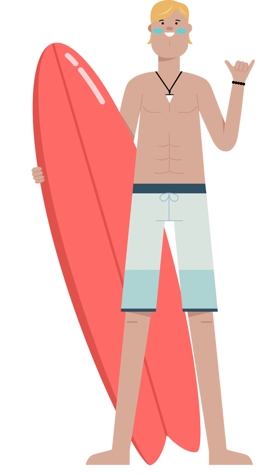 Surfer Dude character illustration